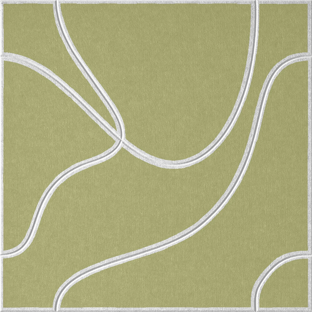 Aloe 18mm Layered Engraved Topo felt sample with white flowing topographic line grooves