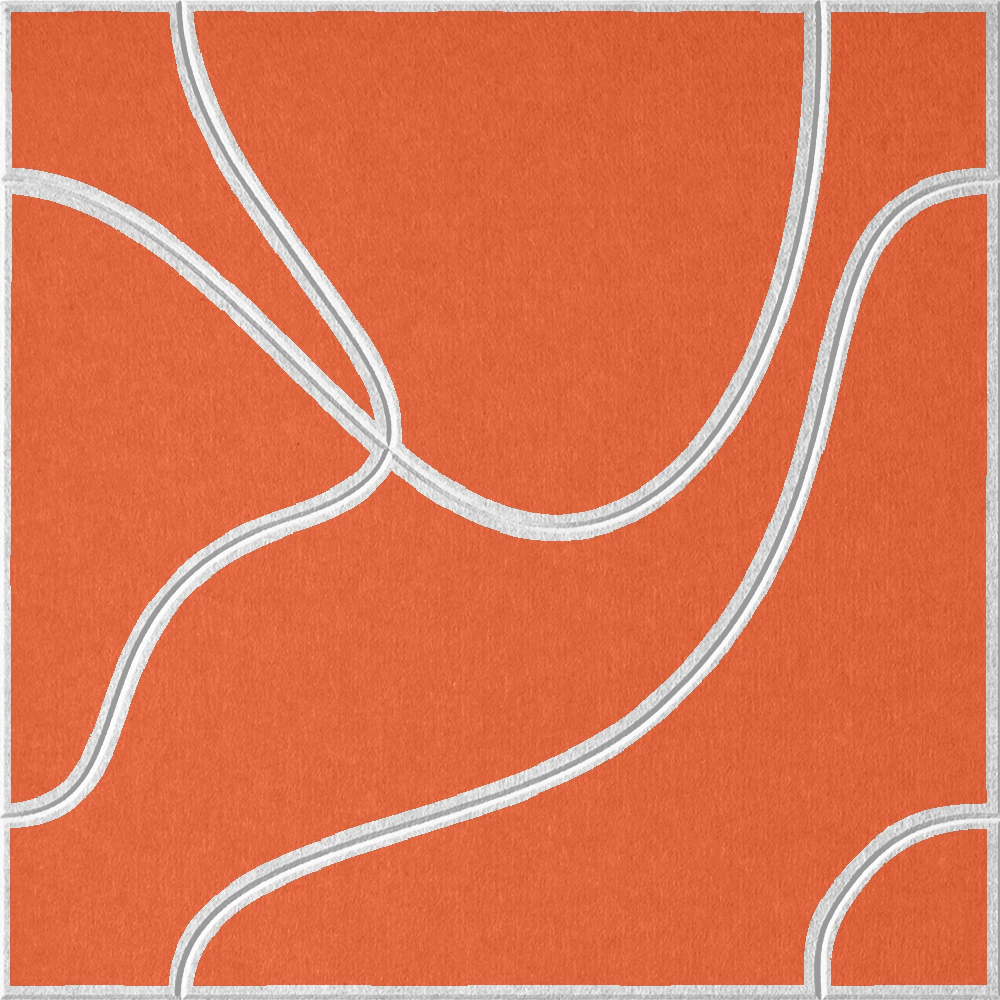 Aries 18mm Layered Engraved Topo felt sample with white flowing topographic line grooves
