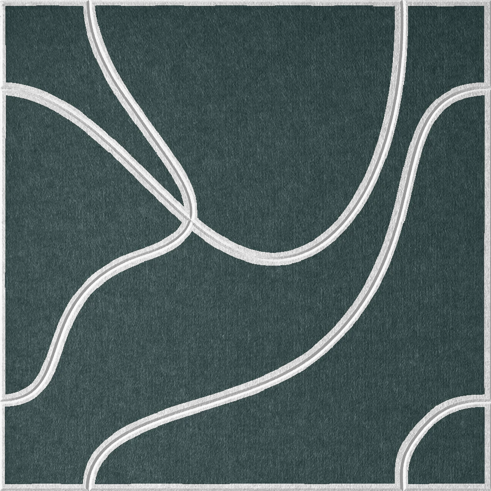 Atlantic 18mm Layered Engraved Topo felt sample with white flowing topographic line grooves