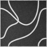 Cast 18mm Layered Engraved Topo felt sample with white flowing topographic line grooves