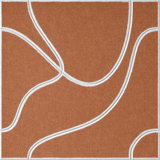 Cinnamon 18mm Layered Engraved Topo felt sample with white flowing topographic line grooves