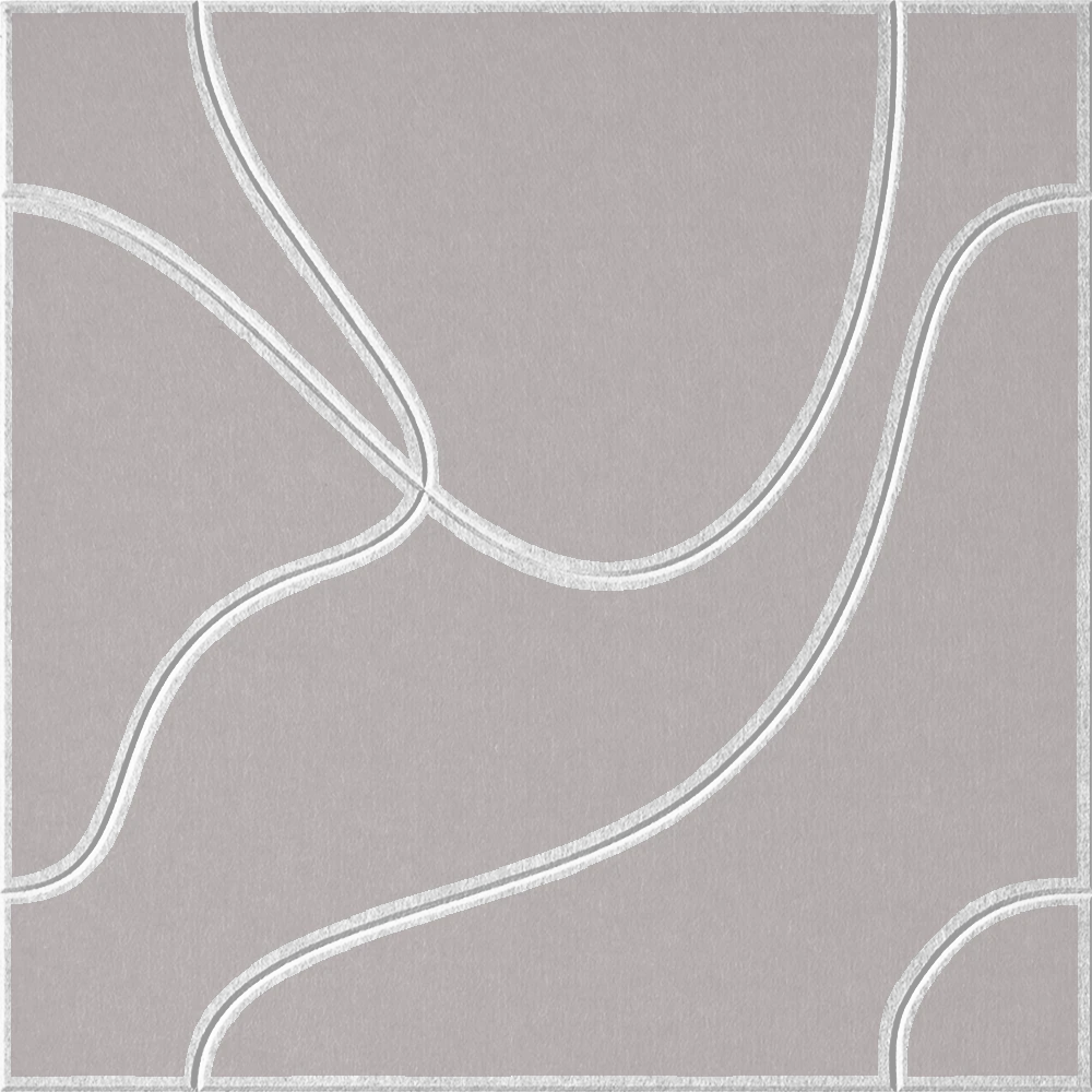 Fog 18mm Layered Engraved Topo felt sample with white flowing topographic line grooves
