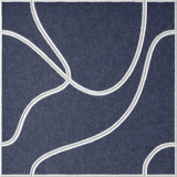 Indigo 18mm Layered Engraved Topo felt sample with white flowing topographic line grooves