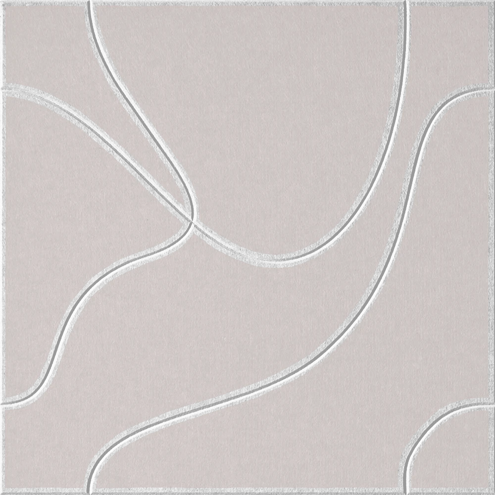 Latte 18mm Layered Engraved Topo felt sample with white flowing topographic line grooves