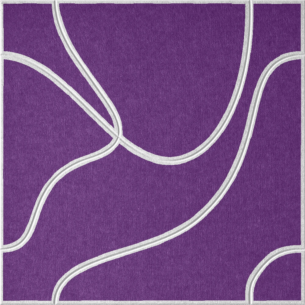Lavender 18mm Layered Engraved Topo felt sample with white flowing topographic line grooves
