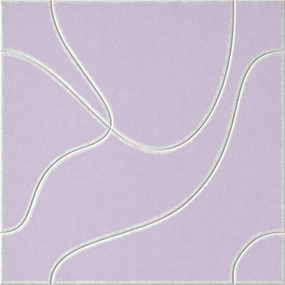 Lilac 18mm Layered Engraved Topo felt sample with white flowing topographic line grooves