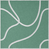 Mint 18mm Layered Engraved Topo felt sample with white flowing topographic line grooves
