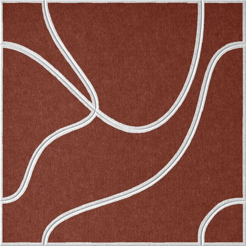Moab 18mm Layered Engraved Topo felt sample with white flowing topographic line grooves