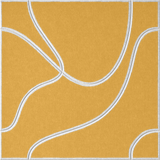 Mustard 18mm Layered Engraved Topo felt sample with white flowing topographic line grooves