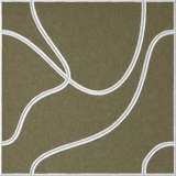 Olive 18mm Layered Engraved Topo felt sample with white flowing topographic line grooves