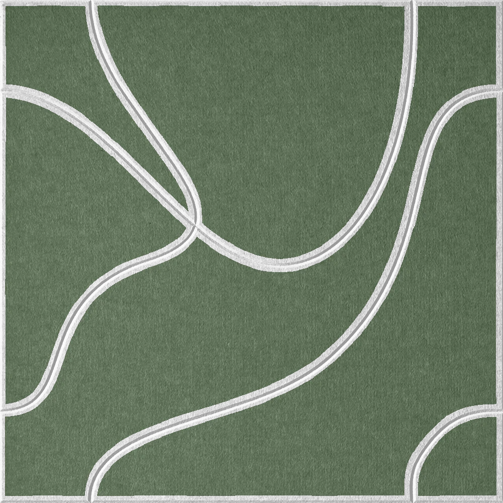 Palm 18mm Layered Engraved Topo felt sample with white flowing topographic line grooves