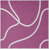 Plum 18mm Layered Engraved Topo felt sample with white flowing topographic line grooves