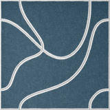 Slate Blue 18mm Layered Engraved Topo felt sample with white flowing topographic line grooves