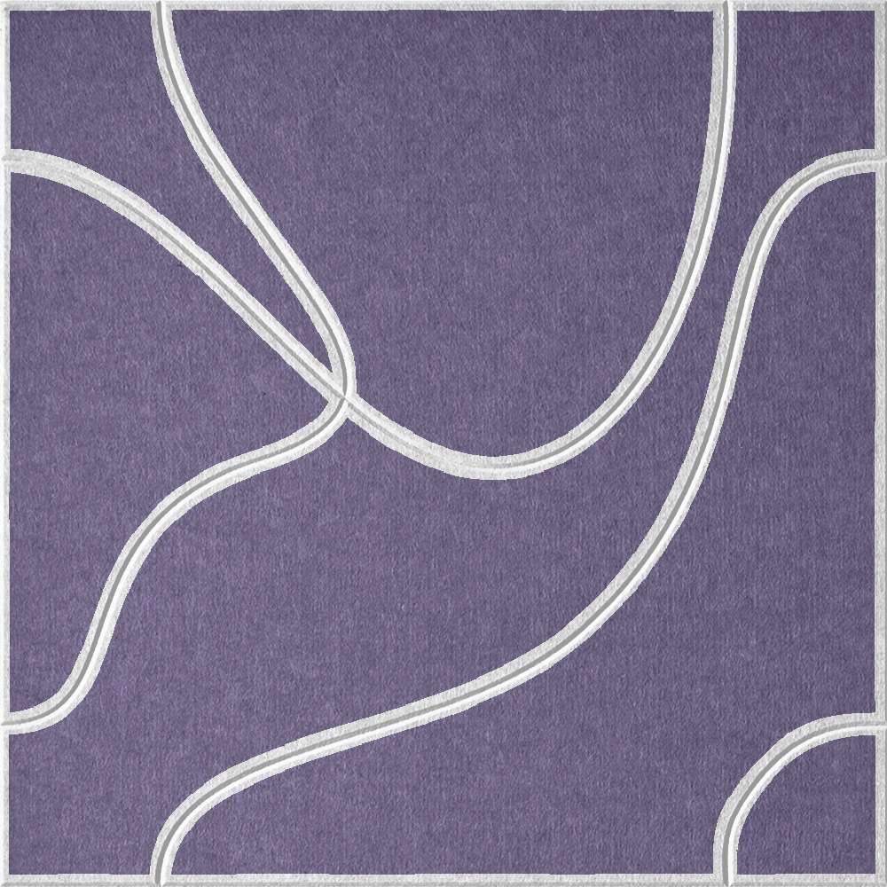 Wisteria 18mm Layered Engraved Topo felt sample with white flowing topographic line grooves