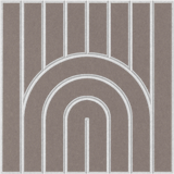 Gray sound absorbing felt tile with a modern arched pattern