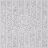 Grey acoustic felt tile with a modern rainbow arch design 