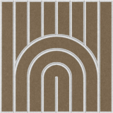 Brown sound absorbing felt tile with modern arched pattern