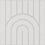 Decorative sound absorbing felt tile with white rainbow arch design