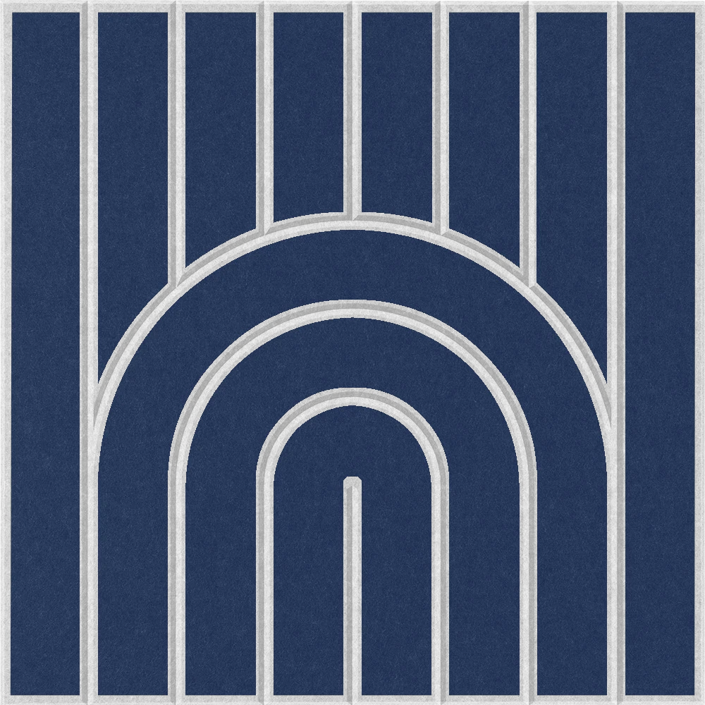 Blue acoustic felt tile with modern design