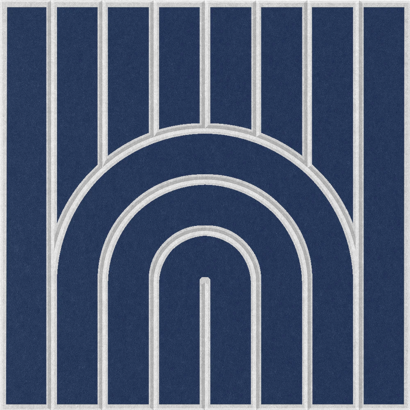 Blue acoustic felt tile with modern design