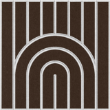 Decorative brown acoustic felt tile with layered arch design