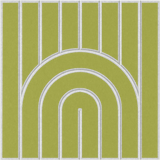 Decorative bright green acoustic felt tile with a layered arch design