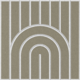 Shade of green acoustic felt tile with a modern rainbow arch design