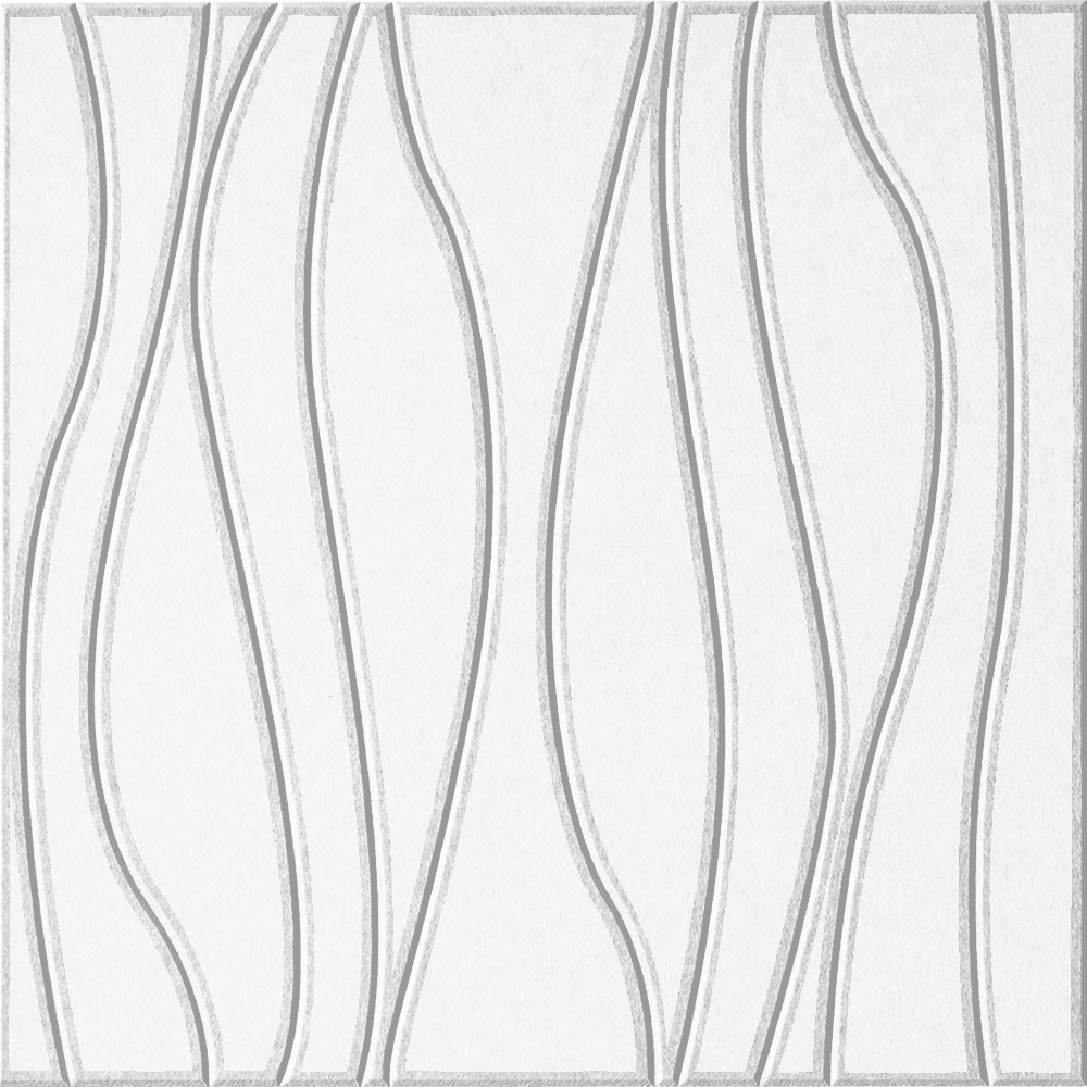 Zinc 18mm Layered Engraved River felt sample with white wavy vertical grooves