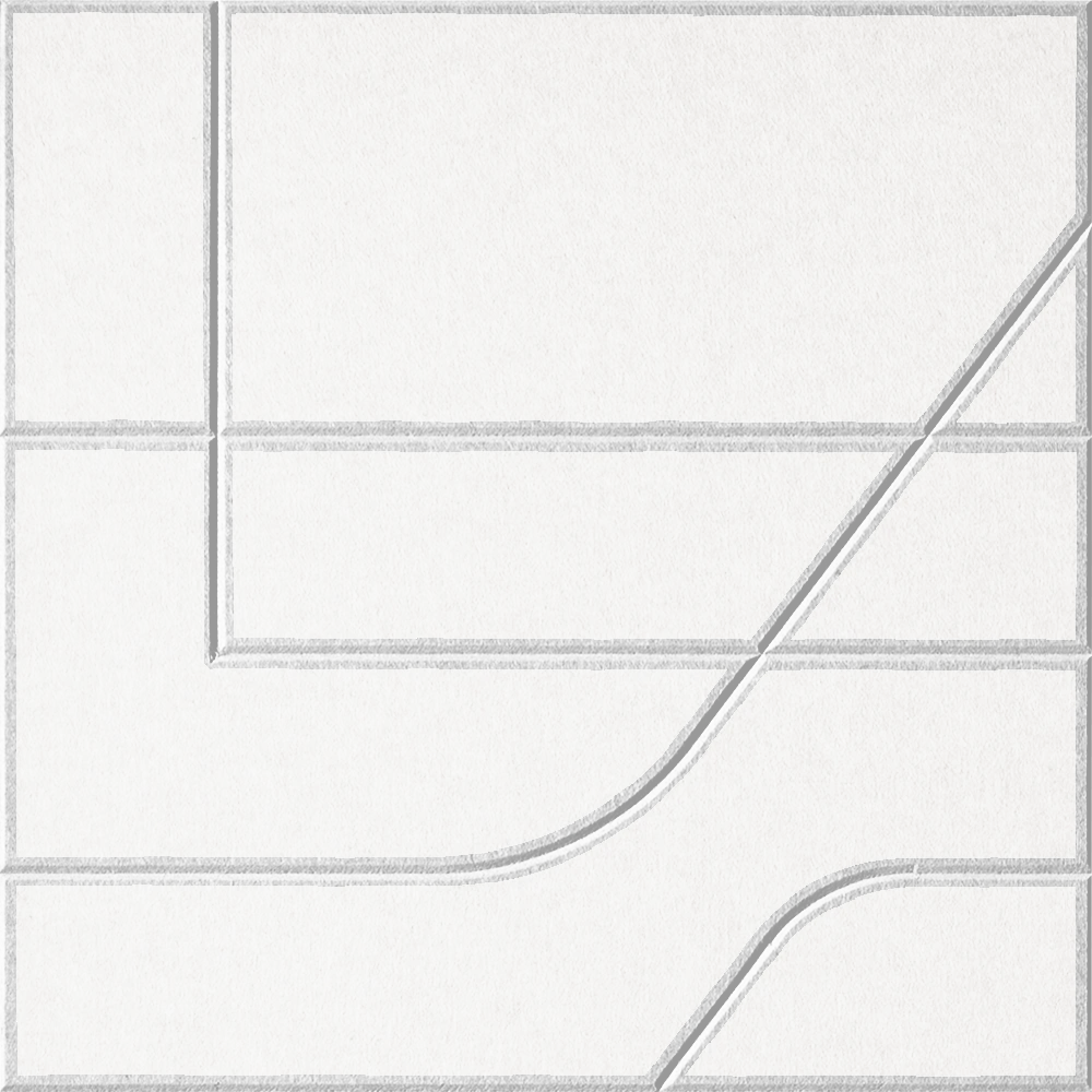 Zinc 18mm Layered Engraved Subway felt sample with white offset stepped line grooves