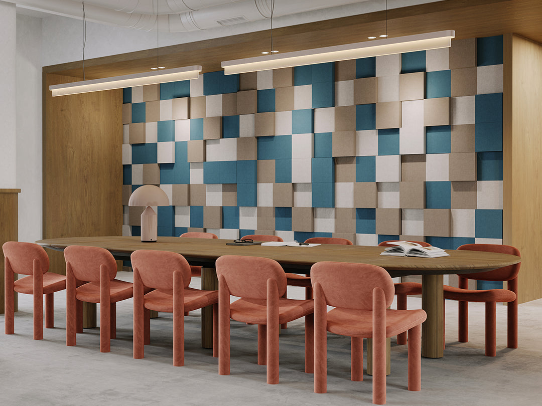 modern blue library scene