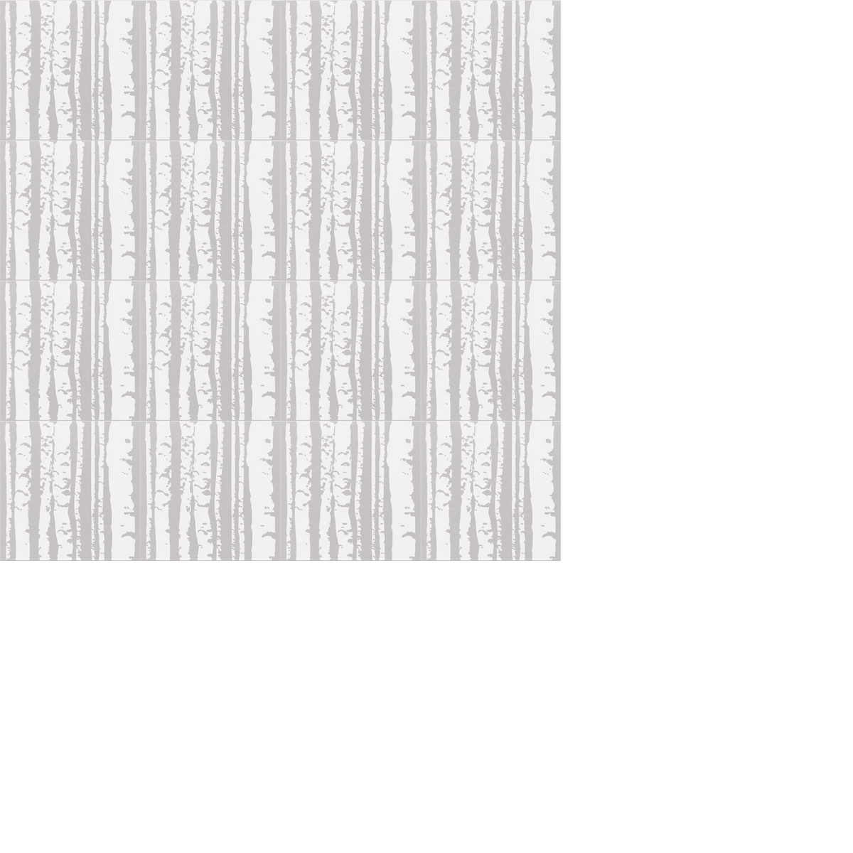 Gray and white aspen tree pattern with vertical trunks and branch marks on light background.