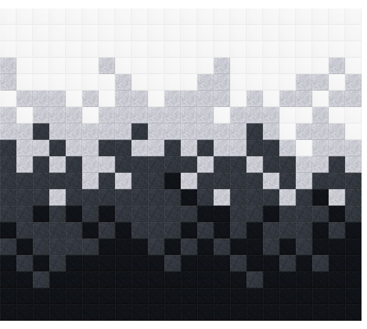 Pixelated gradient pattern transitioning from light gray at top to black at bottom in square tiles.