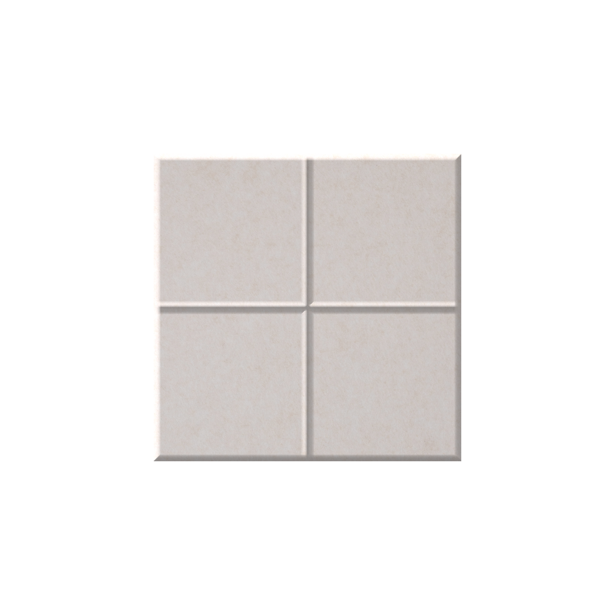A square tile sample divided into four equal quadrants, shown on a plain white background.