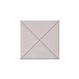 A square ceramic tile with a textured matte finish, featuring a geometric design of intersecting diagonal lines forming an X shape in the center, shown on a plain white background.