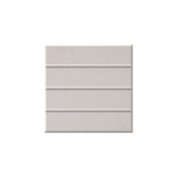 A square ceramic wall tile with a textured, horizontal ribbed design in a light warm gray or off-white color, shown on a solid white background.