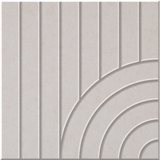 Latte 9mm Engraved Tangent felt sample with concentric quarter circle grooves