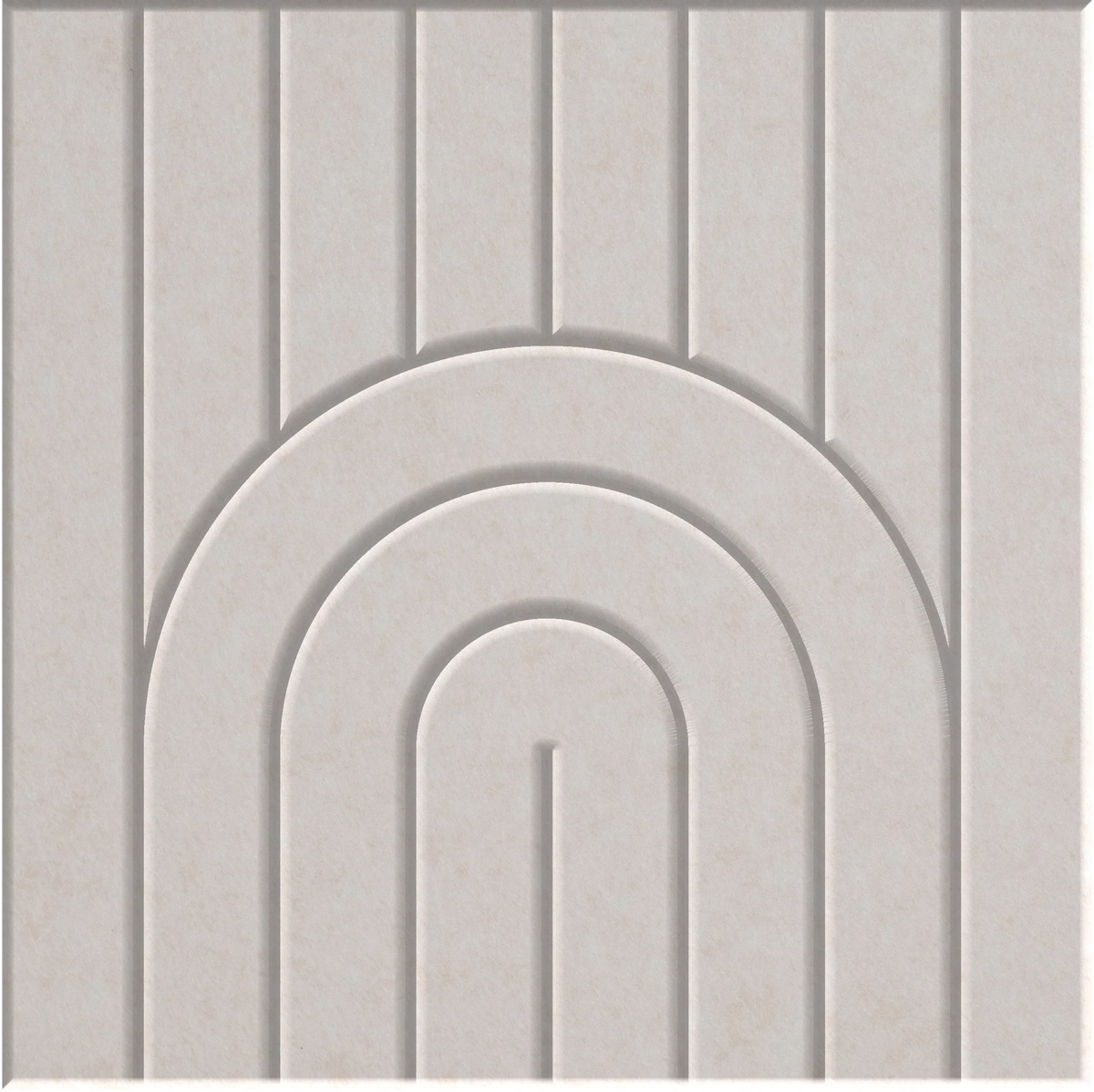Latte 9mm Engraved Zen felt sample with nested arch grooves