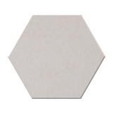 A single hexagonal tile with a matte, textured surface in a muted light blue-gray color, shown against a plain white background.
