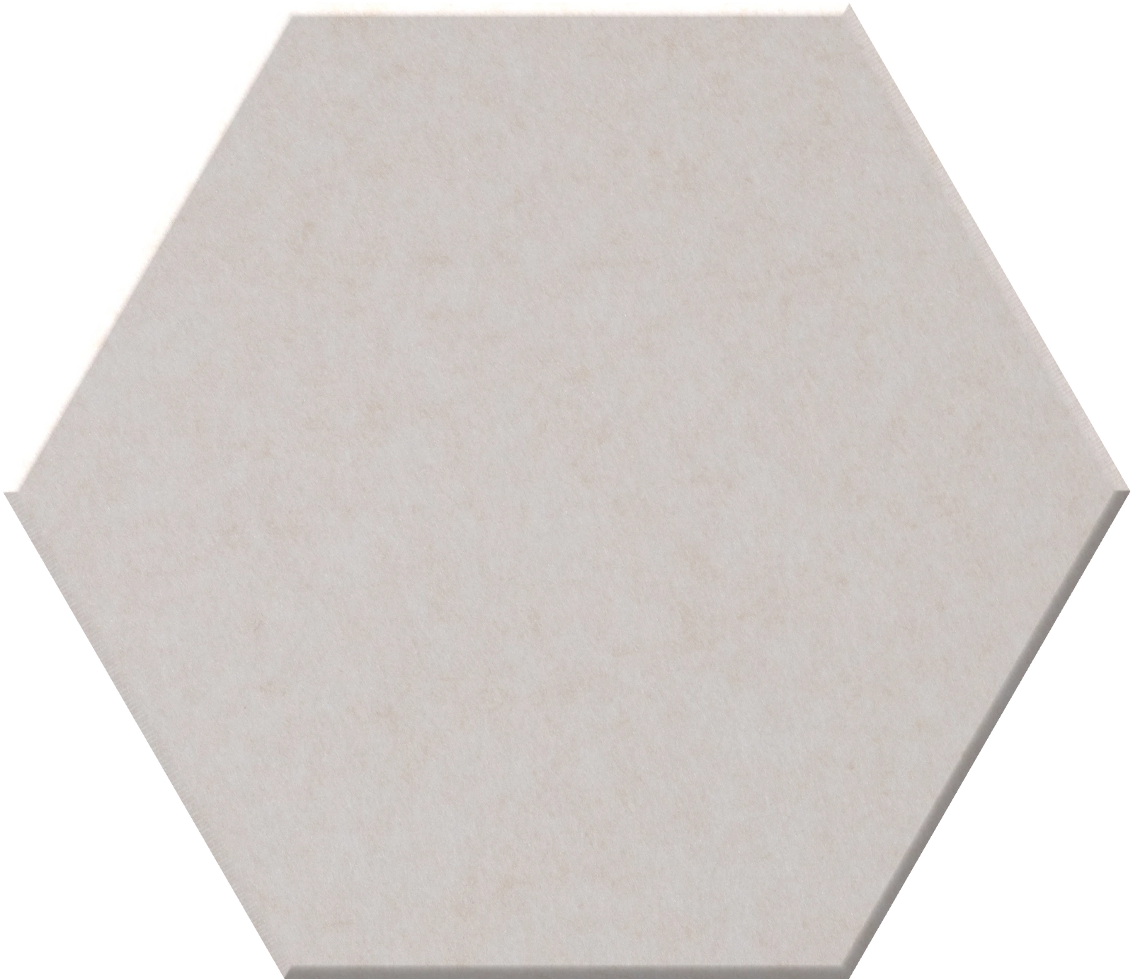 Light gray hexagonal tile with smooth matte finish.