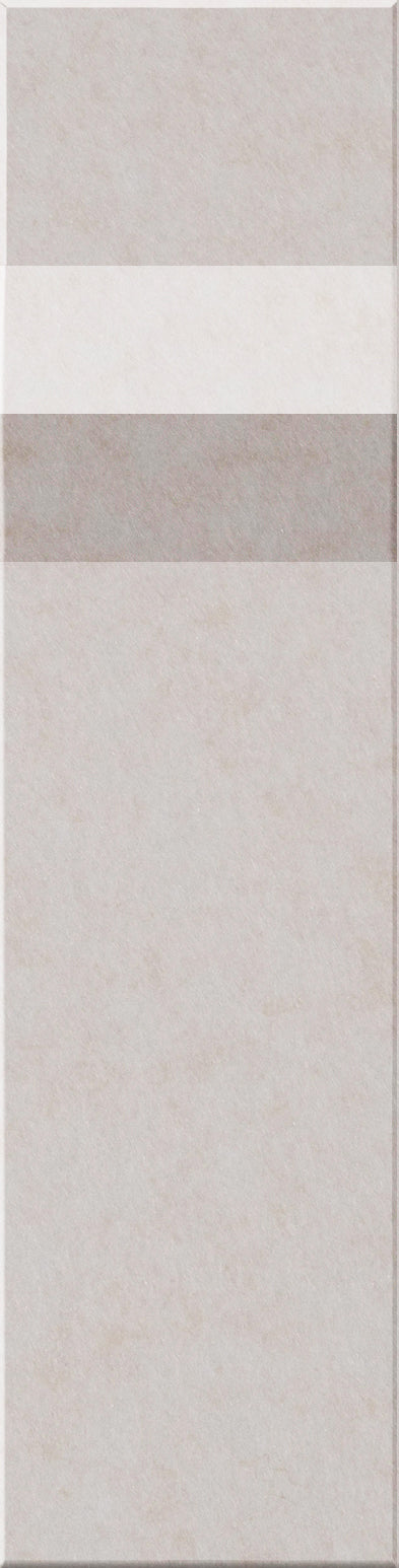 Four rectangular tiles in beige and taupe tones with textured surfaces arranged vertically.