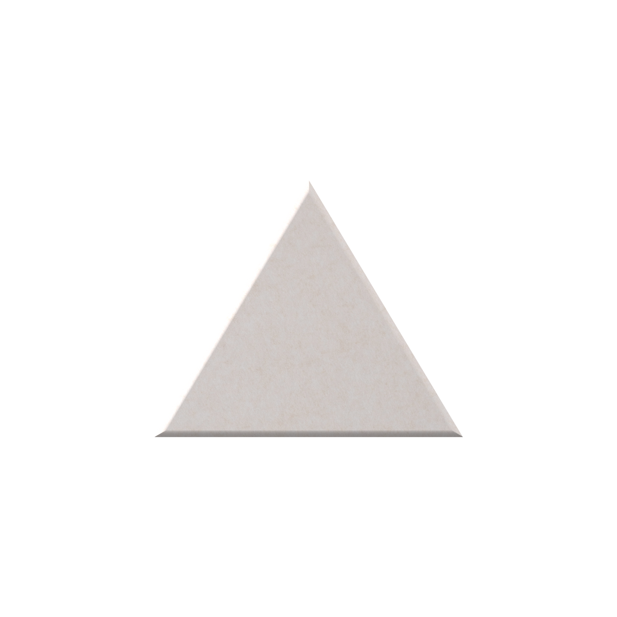 A single light gray triangular tile or chip shown against a plain white background.