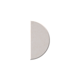 A minimalist, semi-circular or D-shaped wall tile in a light warm gray or beige stone finish, shown against a solid white background.