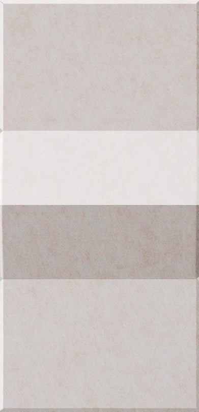 Four rectangular tiles in alternating beige and taupe tones with matte finish displayed vertically.
