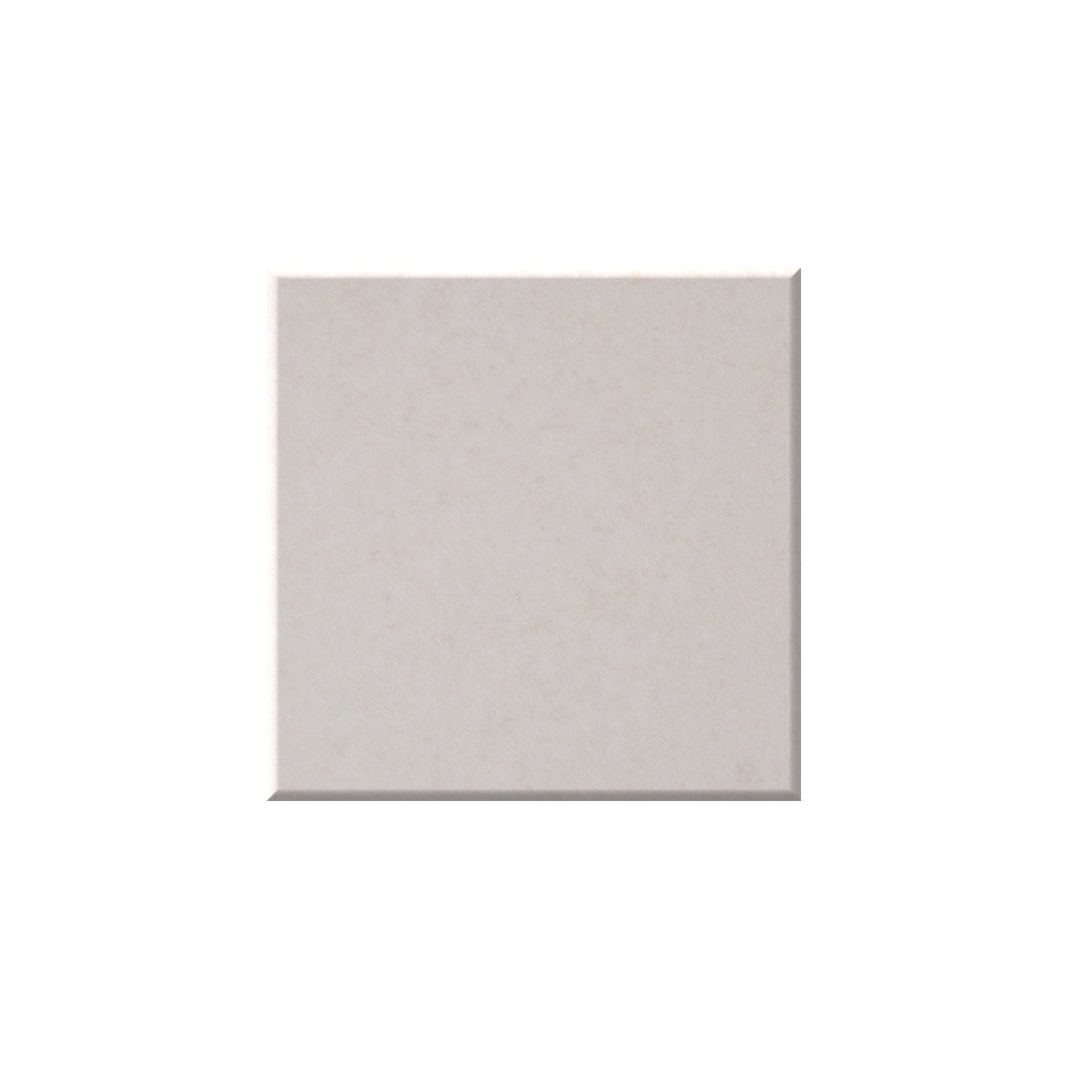 A square ceramic tile in a light warm gray or off-white color with subtle speckling, shown on a solid white background.