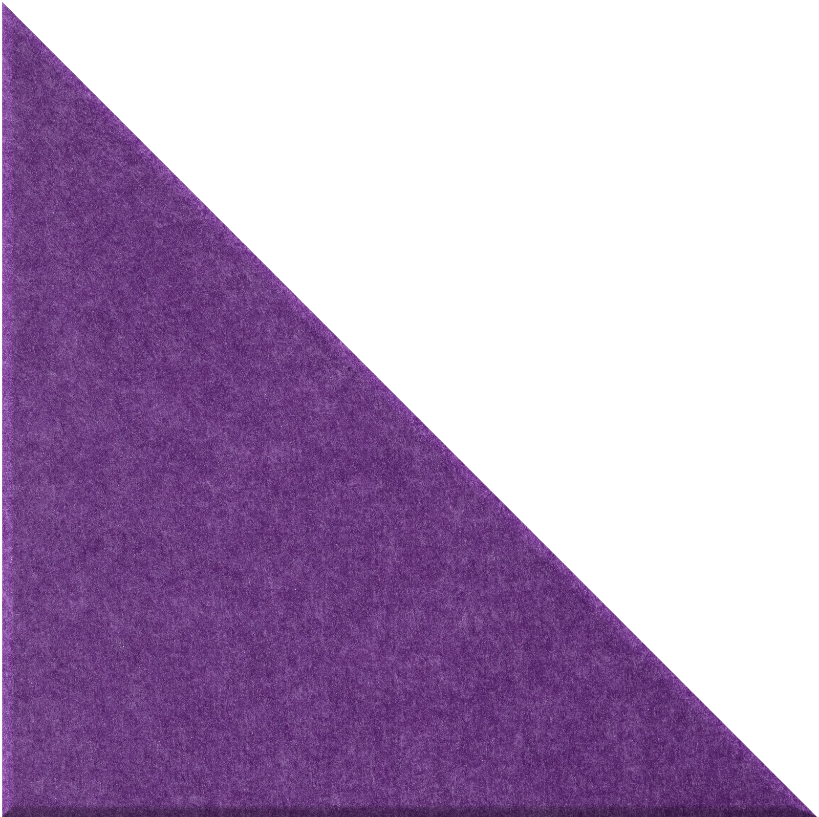 Purple right triangle tile with textured matte finish.