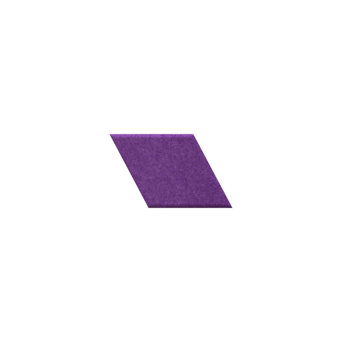 Purple acoustic diamond on a white background.