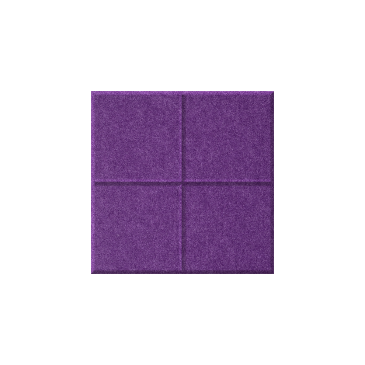 A square purple felt or fabric panel with a four-quadrant grid pattern, shown against a plain white background.