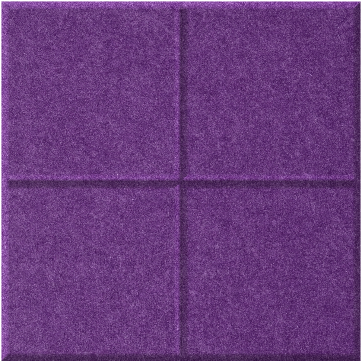 Purple tile divided into four equal squares with embossed grid lines.
