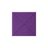 A square purple felt or fabric sample with a textured surface and stitched diagonal lines forming an X pattern, shown on a plain white background.