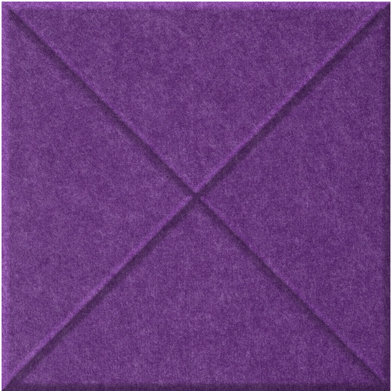 Purple tile with diagonal cross pattern creating four triangular sections.